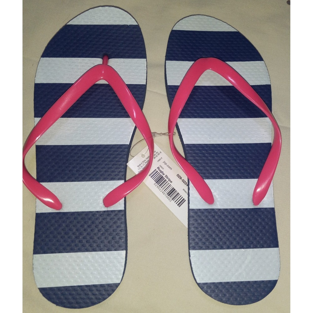 Navy Blue & White Stripe Flip Clips, NWT Size 7/8